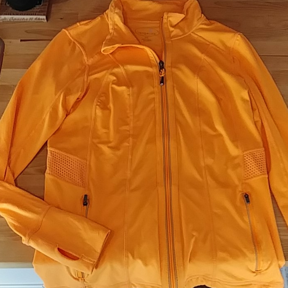 Tangerine athletic warm up jacket